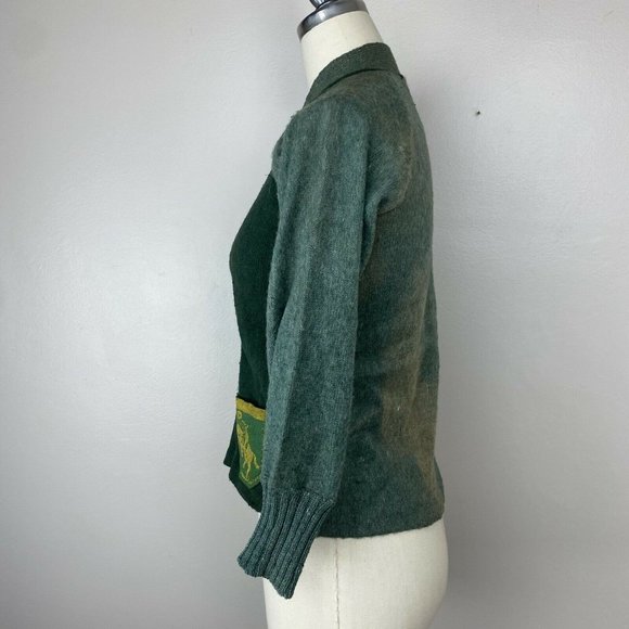 Vintage 1940s Child's Cowboy Cardigan Sweater, Sportswear, Adult Size XS/S, NWT - Picture 4 of 12